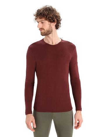 Espresso Icebreaker Merino 175 Everyday Long Sleeve Crewe Thermal Top Men's Base Layers | AU 1375LISH